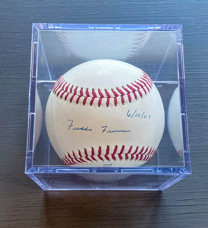 “I want to show you something,” says Battista. “It’s a baseball that five people have seen.”